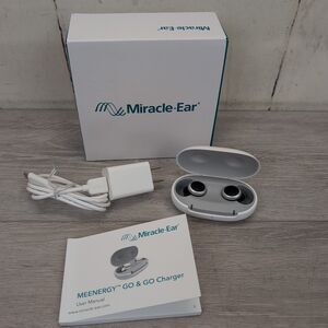 Miracle Ear Meenergy Go RF 2 XP Hearing Aids W/Charging Dock Tested